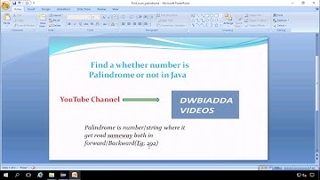 HOW TO CHECK WHETHER THE GIVEN INPUT NUMBER IS PALINDROME IN JAVA