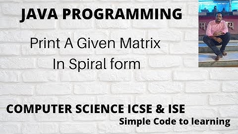 Java Program to Print A Given Matrix In Spiral form || Print a matrix in clockwise || Spiral matrix