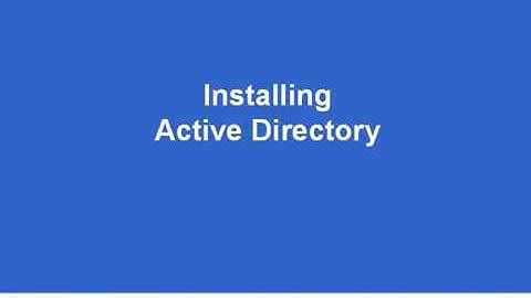 Win2003   Installing Active Directory