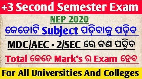 +3 Second Semester // According NEP 2020 // Syllabus And All Subjects // MDC/AEC 2/SEC / Honours/ ME