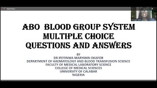 ABO BLOOD GROUP SYSTEM MULTIPLE CHOICE QUESTIONS AND ANSWERS