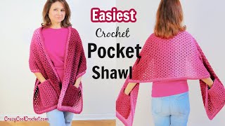 Easiest Crochet Pocket Shawl for Beginners screenshot 3