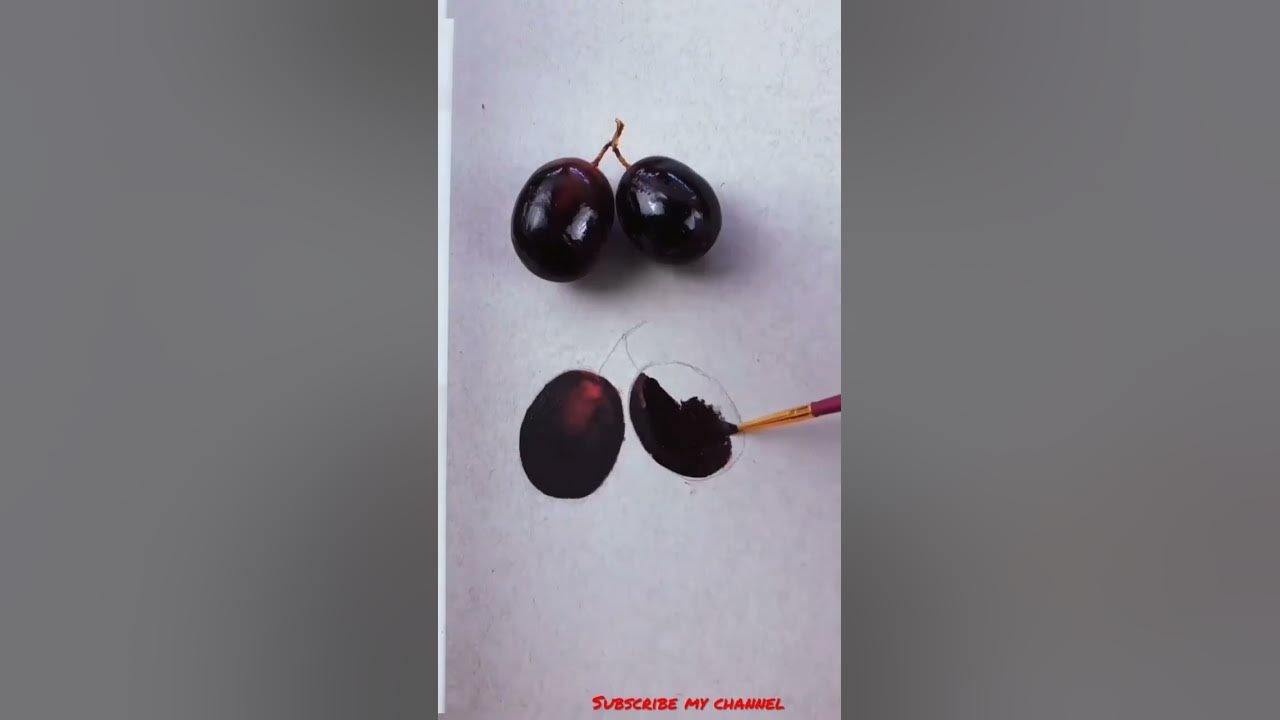 diy how to draw easy 3d jamun painting \ very easy jamun painting 