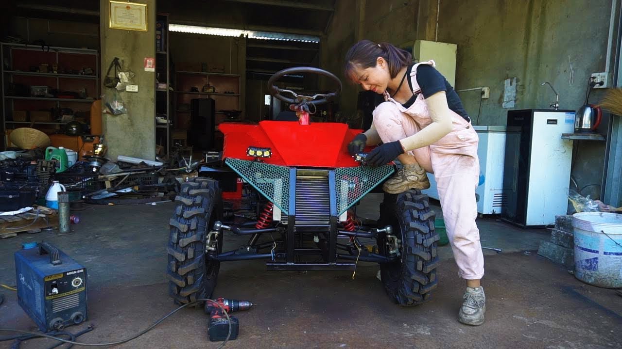 Repair and manufacture 500kg super terrain vehicle, episode 5, spray paint and install engine