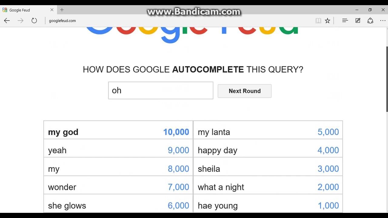 Google Feud 'Oh My ...' 