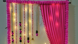 Ganpati Decoration Ideas For Home/ Festival Backdrop Decoration Ideas/ Traditional Backdrop Ideas