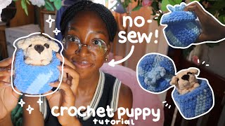 crochet puppy present tutorial: no-sew, step by step, beginner friendly, and free!