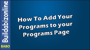 How To Add YOUR Programs To Your Programs Page