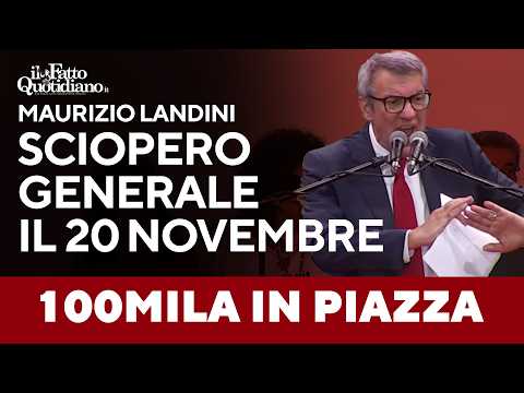Video Il 20 novembre sciopero generale, 100mila in piazza con la Cgil. Il comizio di fuoco di Landini