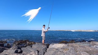 Ловля рыбы в заливе и причале на джиг-приманки Spro Power Bucktail.