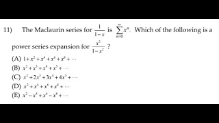 [AP Calc BC 2003] Multiple choice part 1 - no calculator