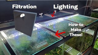 DIY Aquarium Lids, Filtration and Lighting For The Fish Room: Matten Filter & Sponge Filters