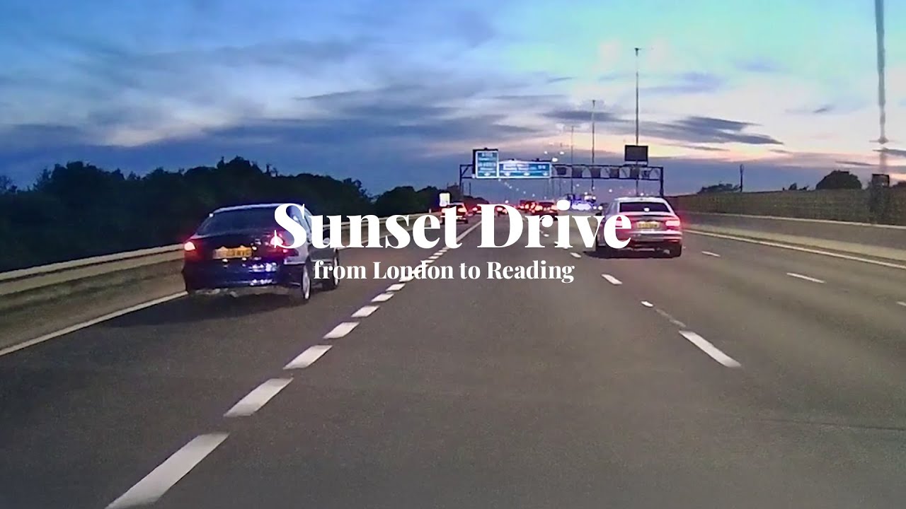 Sunset Drive from London to Reading, United Kingdom