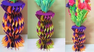 Paper Flower Vase - How To Make Flower Vase - DIY Room Decor