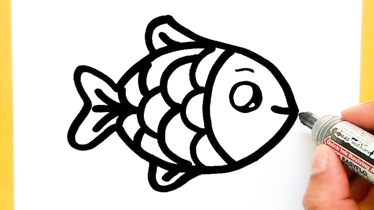 How to draw a Supper Cute Fish Supper Easy, Draw cute things - YouTube