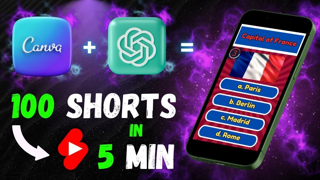 I Made 100 MONETIZABLE YouTube Shorts In Under 14 MINUTES Using AI ...