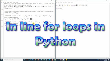In line for loops or list, dictionary, and set comprehension in Python