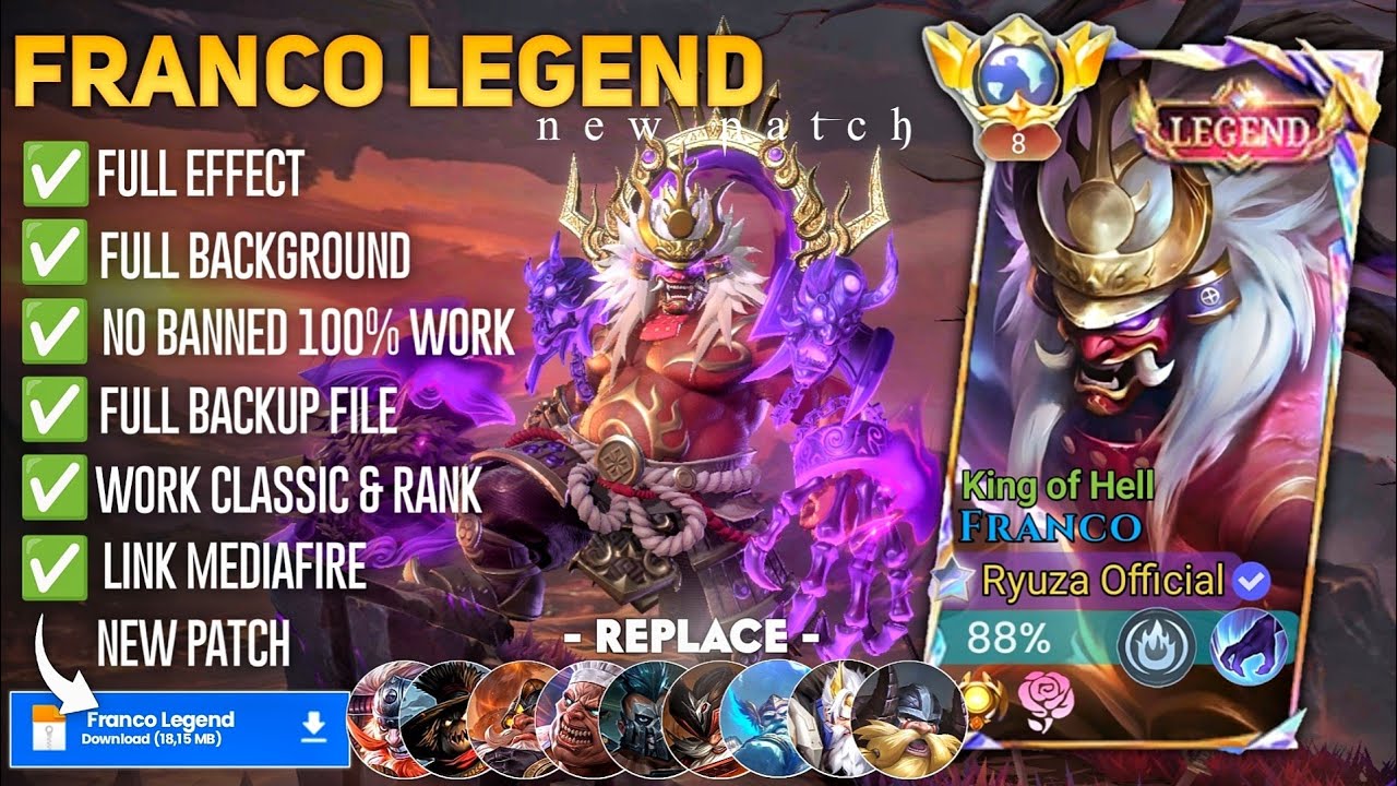 Script Skin Franco Legend - King of Hell No Password | Full Effect Voice | Patch Terbaru