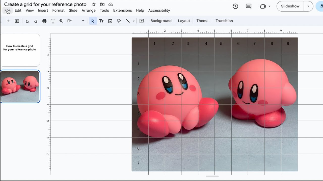 How to create a grid for reference photos using Google Slide ruler tool ...