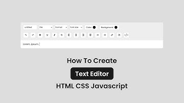 How To Create Text Editor | HTML CSS Javascript | With Source Code