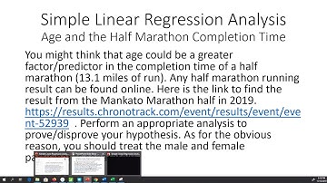 How to Explain and Interpret the Results from a Simple Linear Regression Analysis Real Life Example