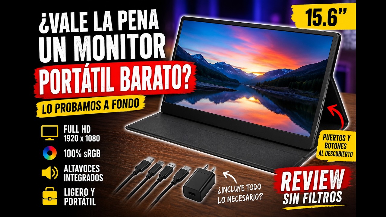 Miniatura de la reseña Compré un monitor portátil BARATO de 15.6”… ¿Vale la pena?