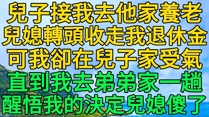 兒子接我去他家養老，兒媳轉頭收走我退休金，可我卻在兒子家受氣，直到我去弟弟家一趟，醒悟我的決定兒媳傻了 | 柳夢微語 - 天天要聞