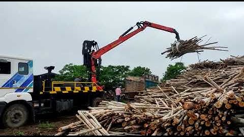wood log timber log loading unloading crane on truck lorry 8247752105