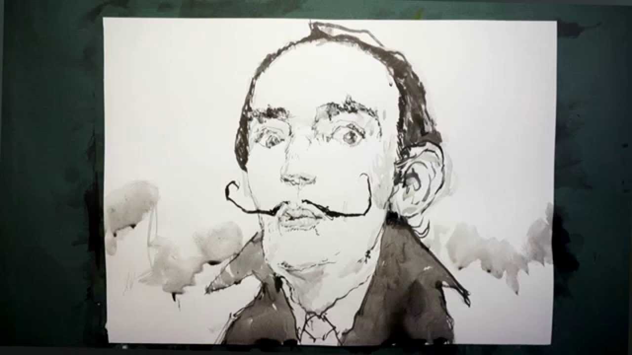 HOW TO DRAW-描き方】「サルバドール・ダリ（Salvador Dari） の似顔絵
