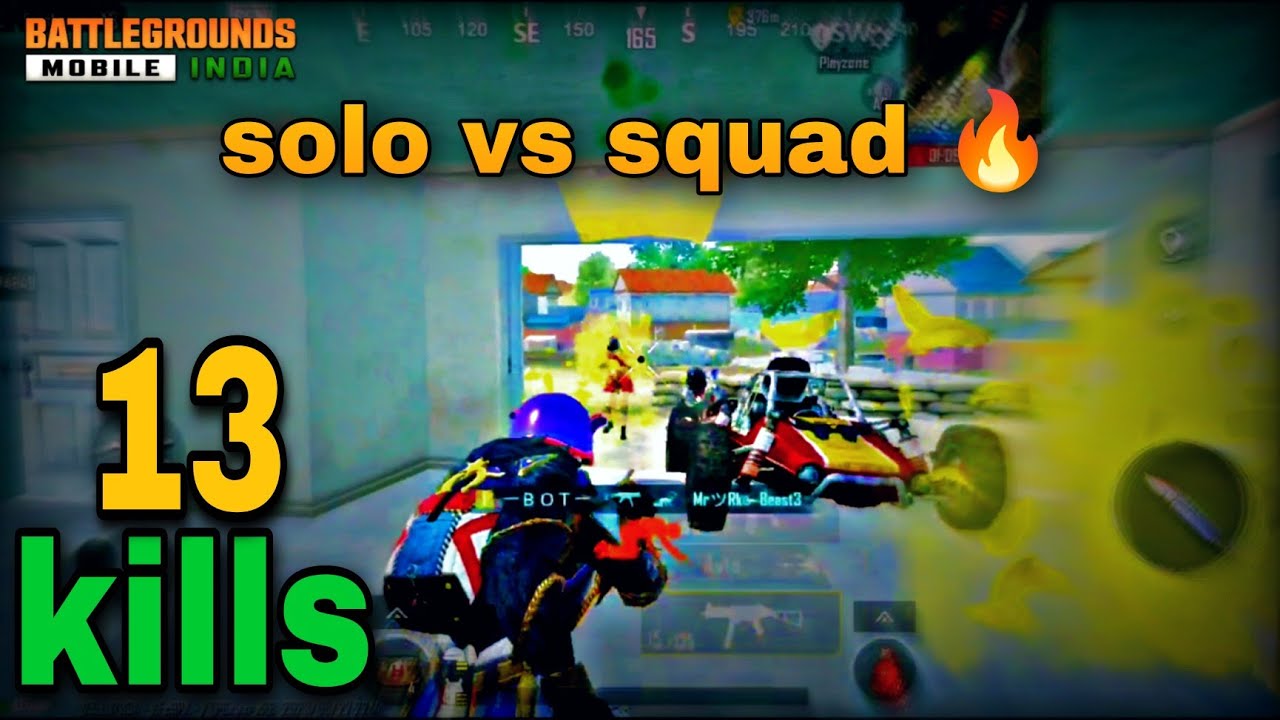 Bgmi || 13 kills in bgmi || solo vs squad 🔥 - YouTube