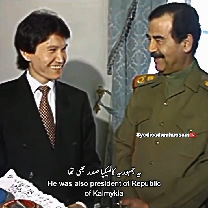 Download lagu Chess master player Kirsan Ilyumzhinov met Saddam Hussein🫡♟️|#saddam#shorts#youtubeshorts#صدام_حسين