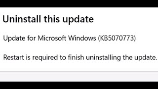 How To Uninstall KB5070773 Update On Windows 11