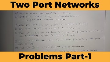 Problems Part-1 | Two Port Networks | EN / CTN