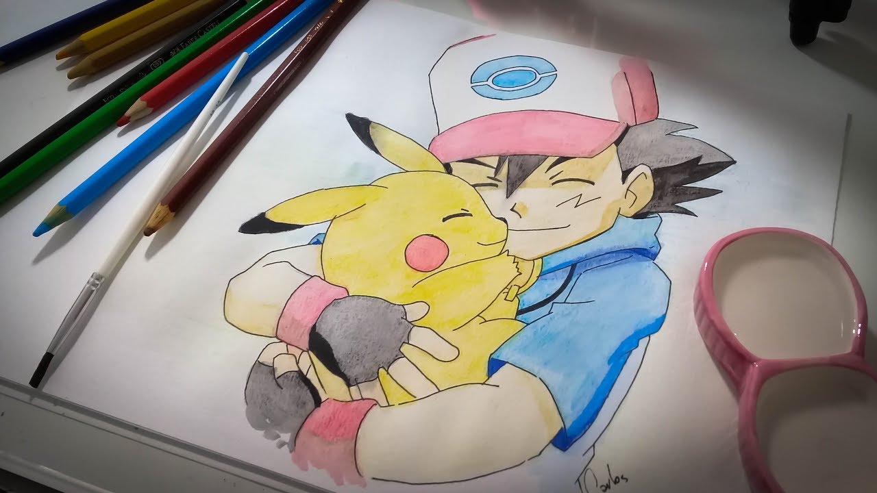 COMO DESENHAR ASH E PIKACHU #comodesenharoash