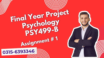 PSY499B Assignment 1 solution sp2025 #psy499b #vu #project PSY499 - B part project #psy499