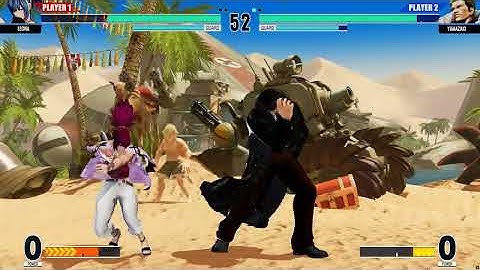 KOFXV mods | Leona (Yuzuriha Leona) 💥 Yamazaki (Caleb Yamazaki) | CPU vs CPU AI vs AI