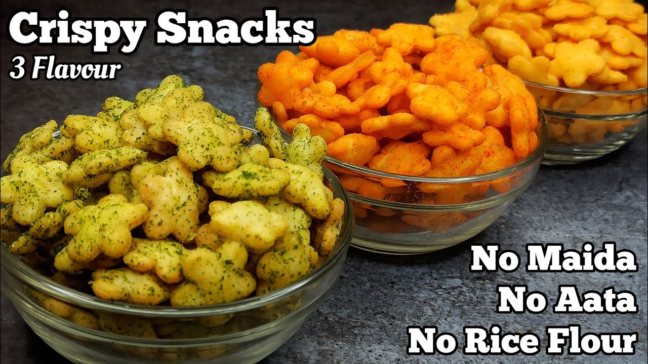 1 Month Storable Crispy Snacks Recipe 3 Ways  No Maida No Aata No Rice Flour  Tea Time Snacks 