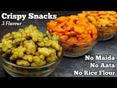 1 Month Storable Crispy Snacks Recipe 3 Ways  No Maida, No Aata, No Rice Flour  Tea Time Snacks !