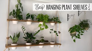 DIY wooden hanging plants shelves