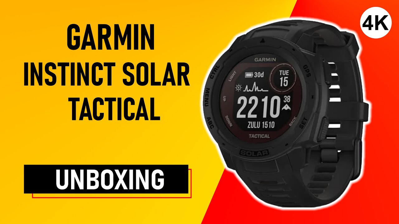 Garmin Instinct Solar Tactical Black Unboxing 4K (010-02293-03)