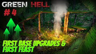 First Base Upgrades & First Feast | Green Hell Multiplayer Gameplay EP #4 |