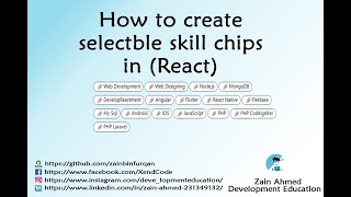 How to create select/remove-select skill chips in React, Hindi\Urdu