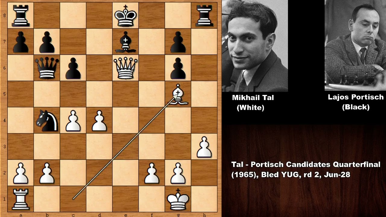 Mikhail Tal Sacrifices A Full Rook In The Candidates - Tal vs. Portisch,  1965 
