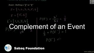 Complement of an Event, Math Lecture | Sabaq.pk