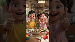 Tamatar Khane Ke Fayde! 🍅 Aaha Tamatar Bade Mazedar | Hindi Rhymes #viral #shorts #kids