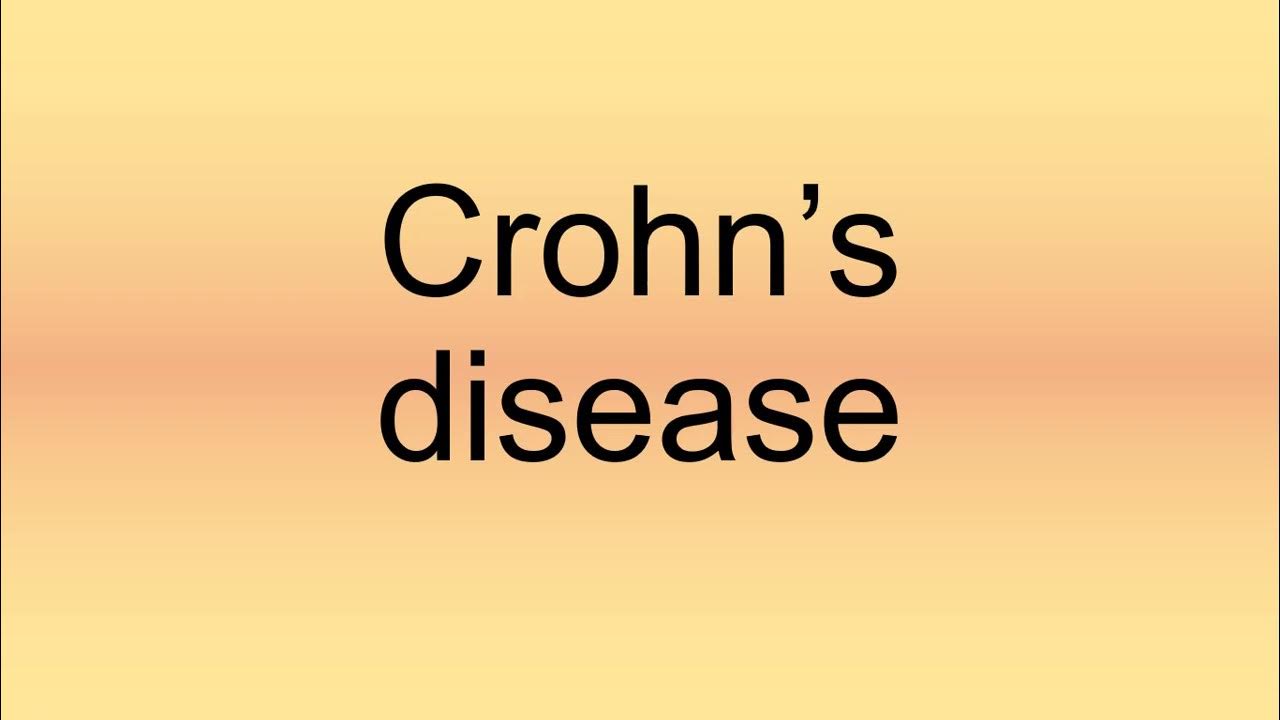 Crohn's Disease Pronunciation How to Say How to Pronounce YouTube