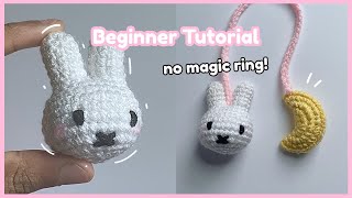 How to crochet Miffy keychain ☁️ | step by step for absolute beginners