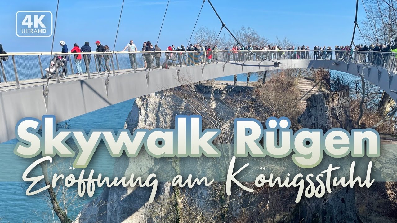 Eröffnung des Skywalk über dem Königsstuhl - Rügen Urlaub 2023 (4K Walk ...