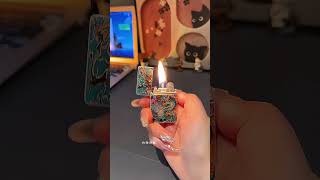 New Chinese Style Enamel Gold Lighter ✨ Luxury Retro Design | Must-Have Collectible