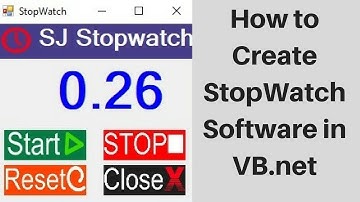 How to Create StopWatch in VB.net